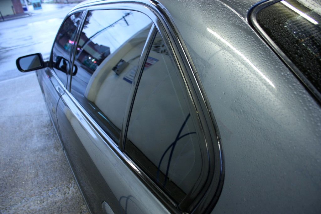 Gloss black vinyl wrapped window trim!